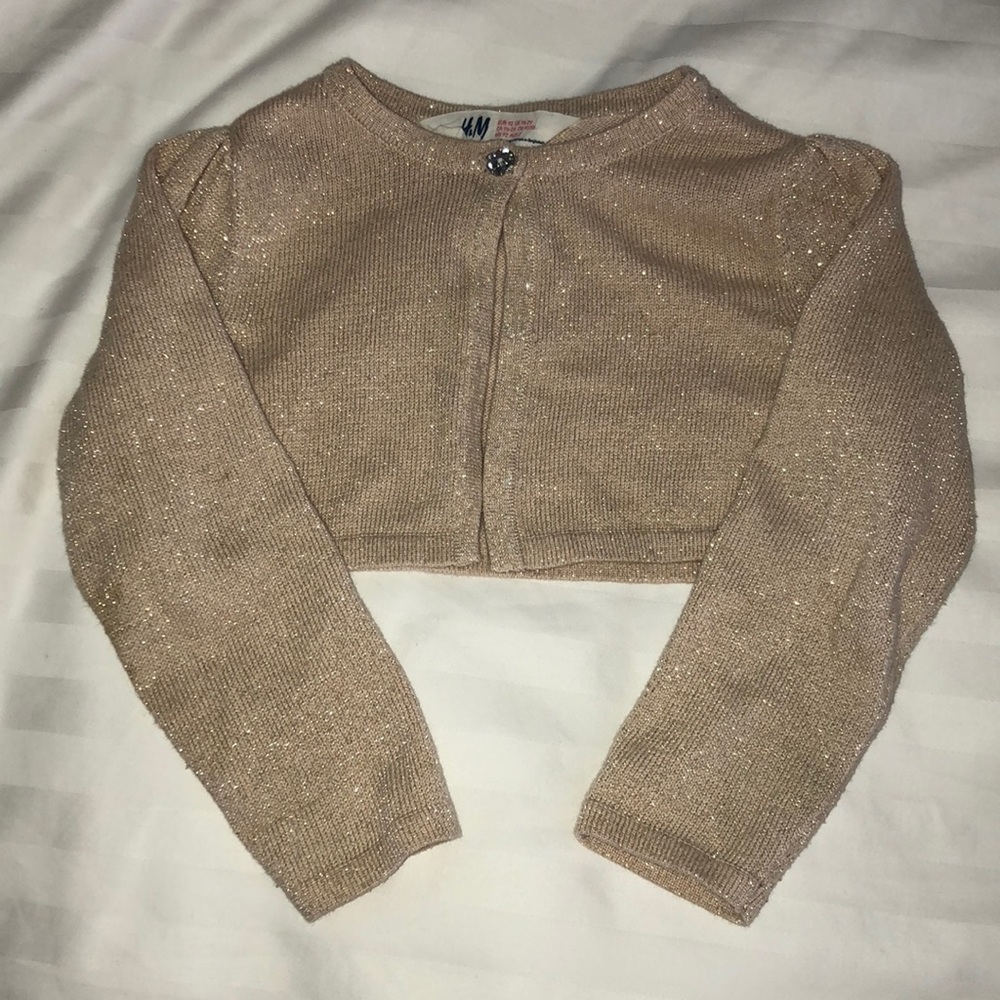 H&M Toddler Cropped Gold Glittery Sweater